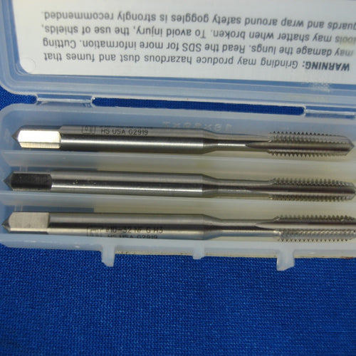 Greenfield Threading 341813 #10-32NF HTGP 3 pc Hand Tap Set H3 4FL ST HSS
