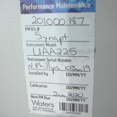 WATERS SYNAPT High Definition Mass Spectrometer Manufactured 2008