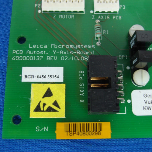 Leica Autostrainer XL TS 5015 Y- Axis Board w/ Cable 6699000137 Rev 02/10.08.01