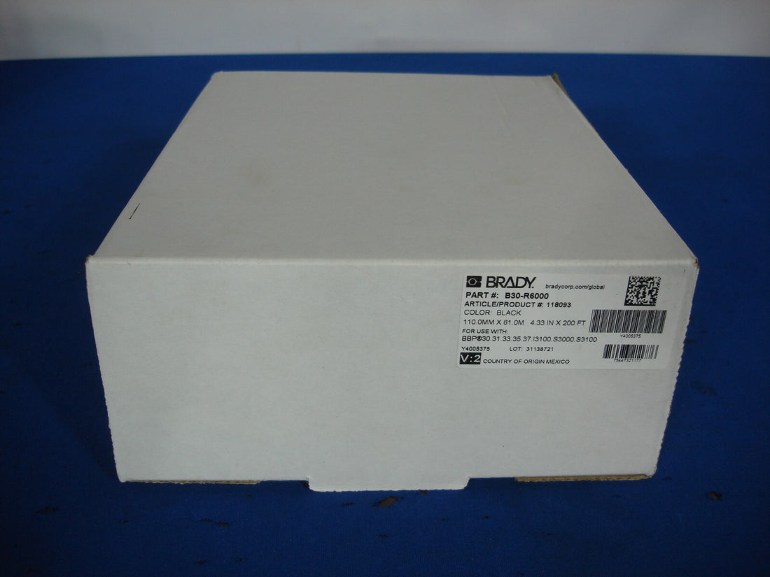 Brady B30-R6000 Printer Ribbon Black 4.33 in W x 200 ft L
