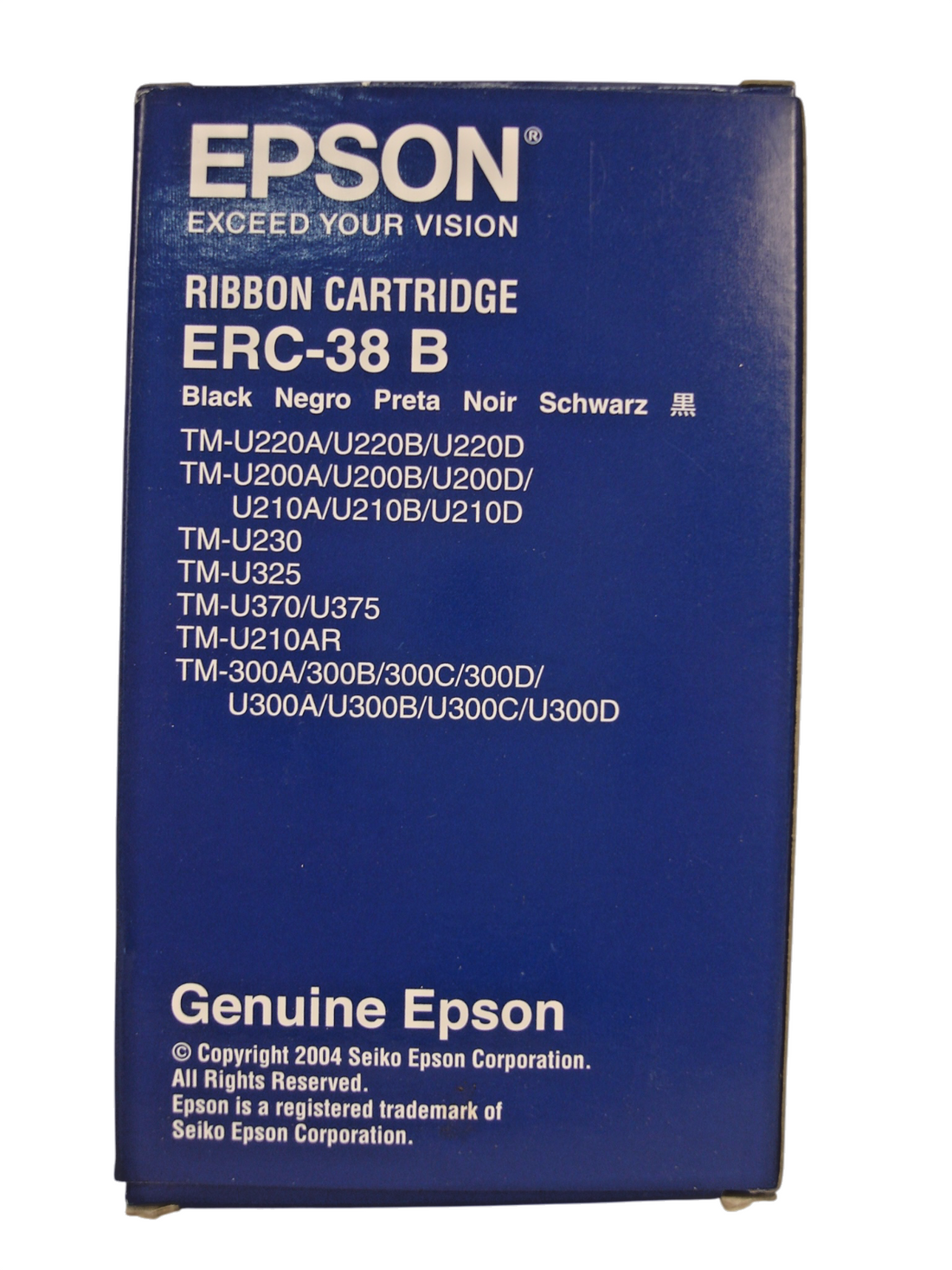 Lot of 10 New Genuine OEM Epson ERC-38 B Black Ribbon Cartridge, 30-Day Warranty