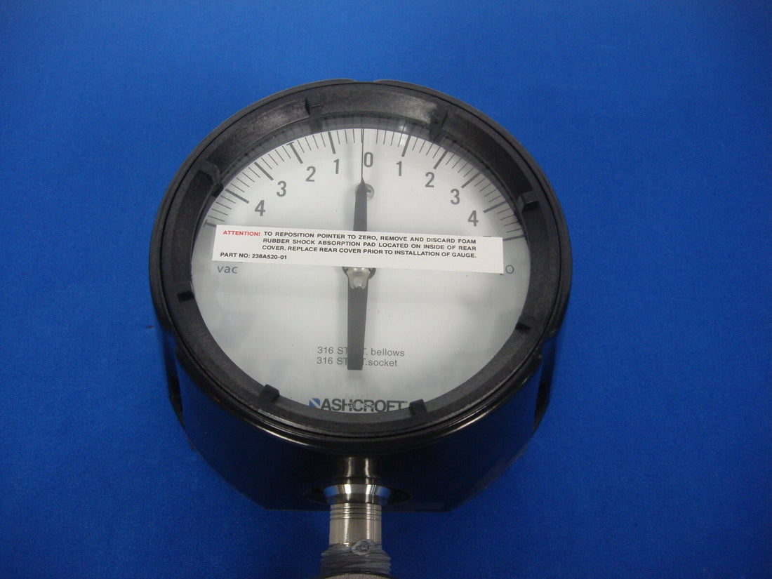 NEW ASHCROFT 4.5" BELLOWS GAUGE 45-1188SS-04L 316 ST WITH 04V022VASS50 MANIFOLD