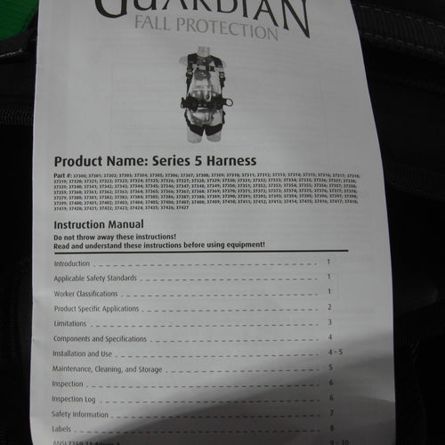 Guardian Fall Protection 373706 XL - XXL Series 5 Construction Harness