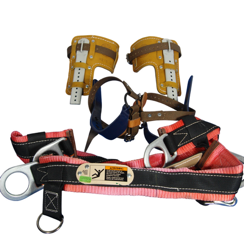 Klein Tree Pole Climbing Spikes Gaffs with 8210 Pads and 87291 Belt Harness