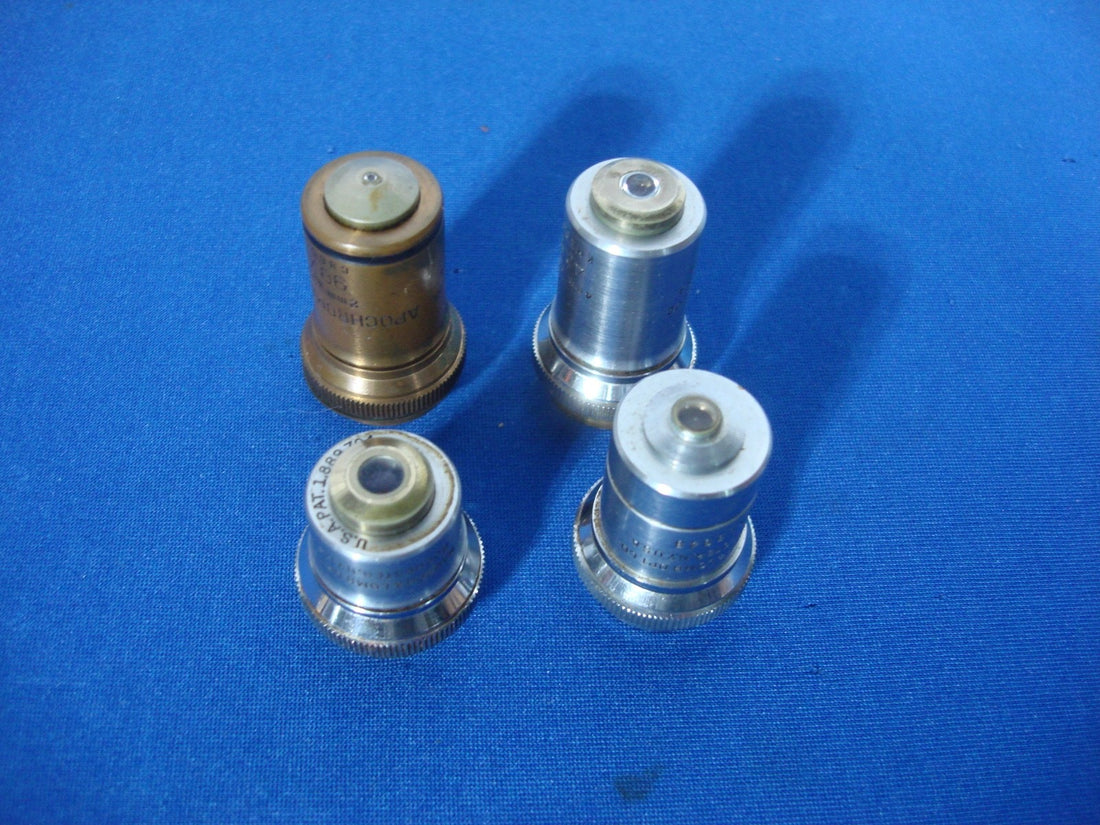 Bausch and Lomb Microscope Objectives 3.2x 10x 43x Apochormat Oil 90x