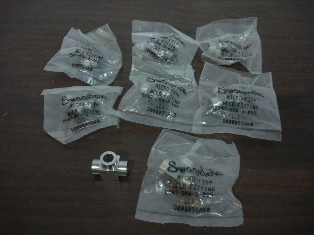 NEW SWAGELOK 2507-8MW-3-095 2507 SUPER DUPLEX MICRO-FIT WELD FITTING LOT OF 8