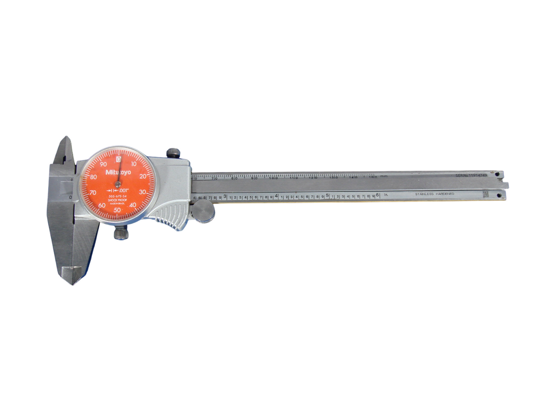 Mitutoyo 505-675-54 0-6 Dial Caliper Red Face .001 Graduation 11914749