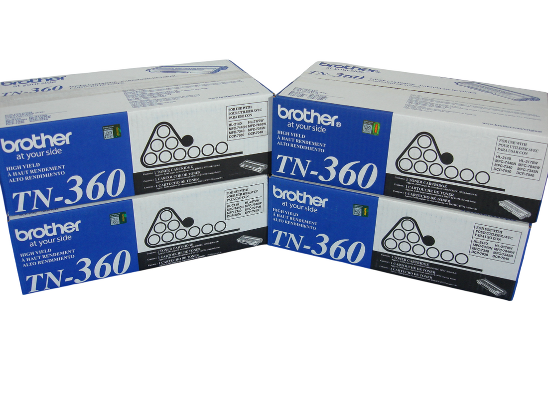 Brother TN-360 Lot of 4 Black High Yield Toner Cartridge