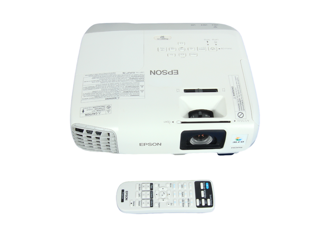 Epson PowerLite 97 XGA 3LCD 2700 Lumens HDMI HD Projector 100 Hours w/ Remote