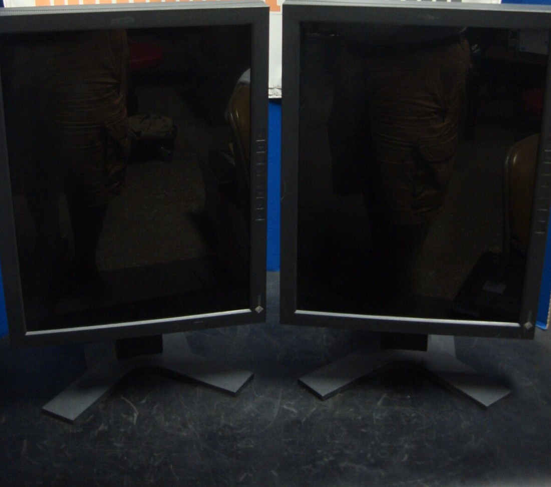 Lot of 2 EIZO FC-2090 20.8" 21" LCD Monochrome Radiology Monitors Set 0FTD0184
