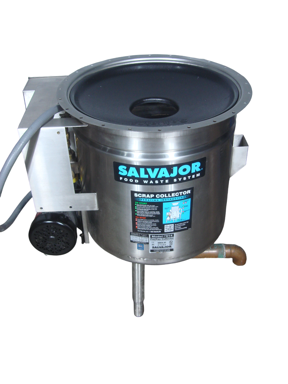 Salvajor P914 Food Scrapper and Waste Collector with Basket 3/4HP Pre-Flushing
