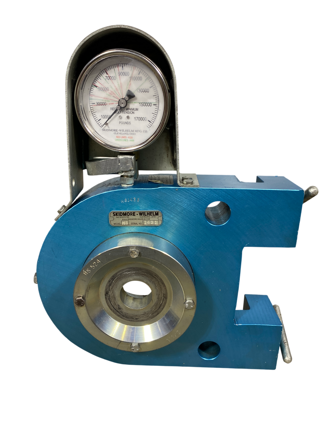 Skidmore Wilhelm Model HS Bolt Tension Calibrator 170,000 LBS w/ Bushing Plates