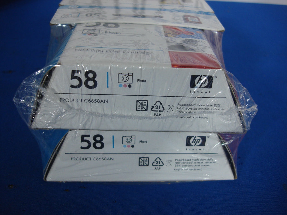 NEW Case Lot of 24 Genuine OEM HP 58 Sealed Photo Inkjet Ink Cartridges C6658AN