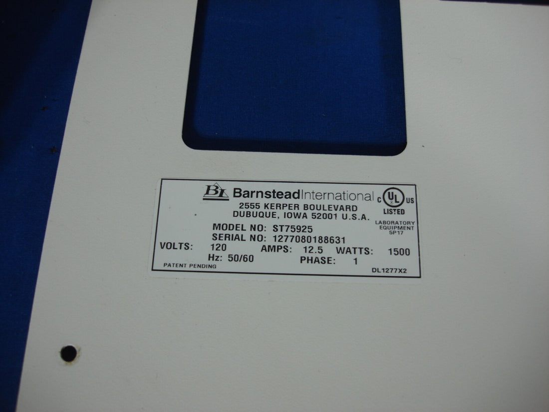 Harvey SterileMax Table Top Steam Sterilizer Rear Panel with WARRANTY