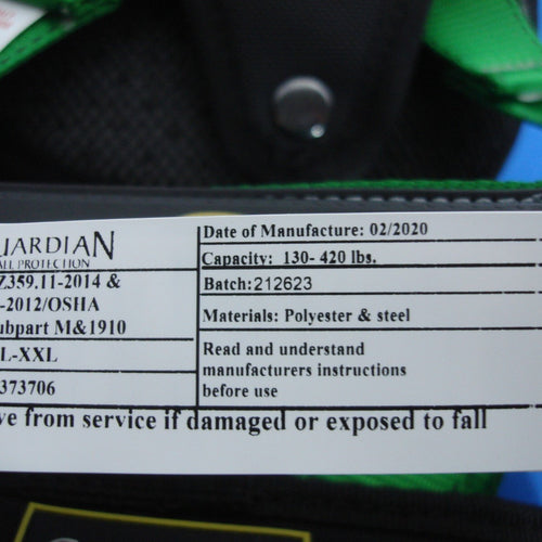 Guardian Fall Protection 373706 XL - XXL Series 5 Construction Harness