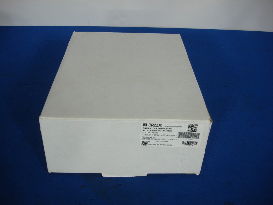 BRADY B30-R10000-WT Ribbon White 4.33 in W x 200 ft L