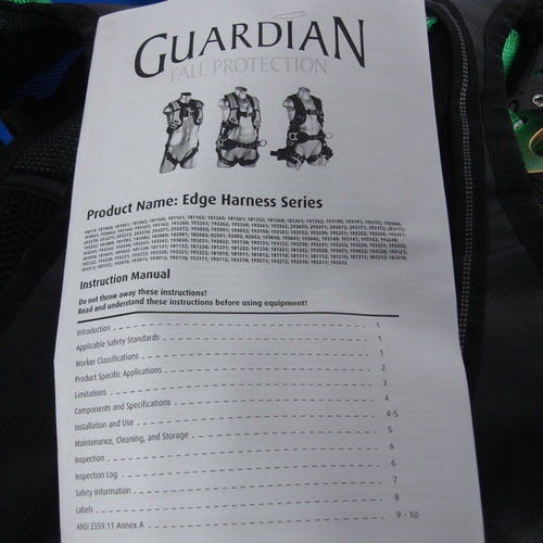 Guardian Fall Protection 193191 M - XL  Monster Edge Harness with Side D Rings