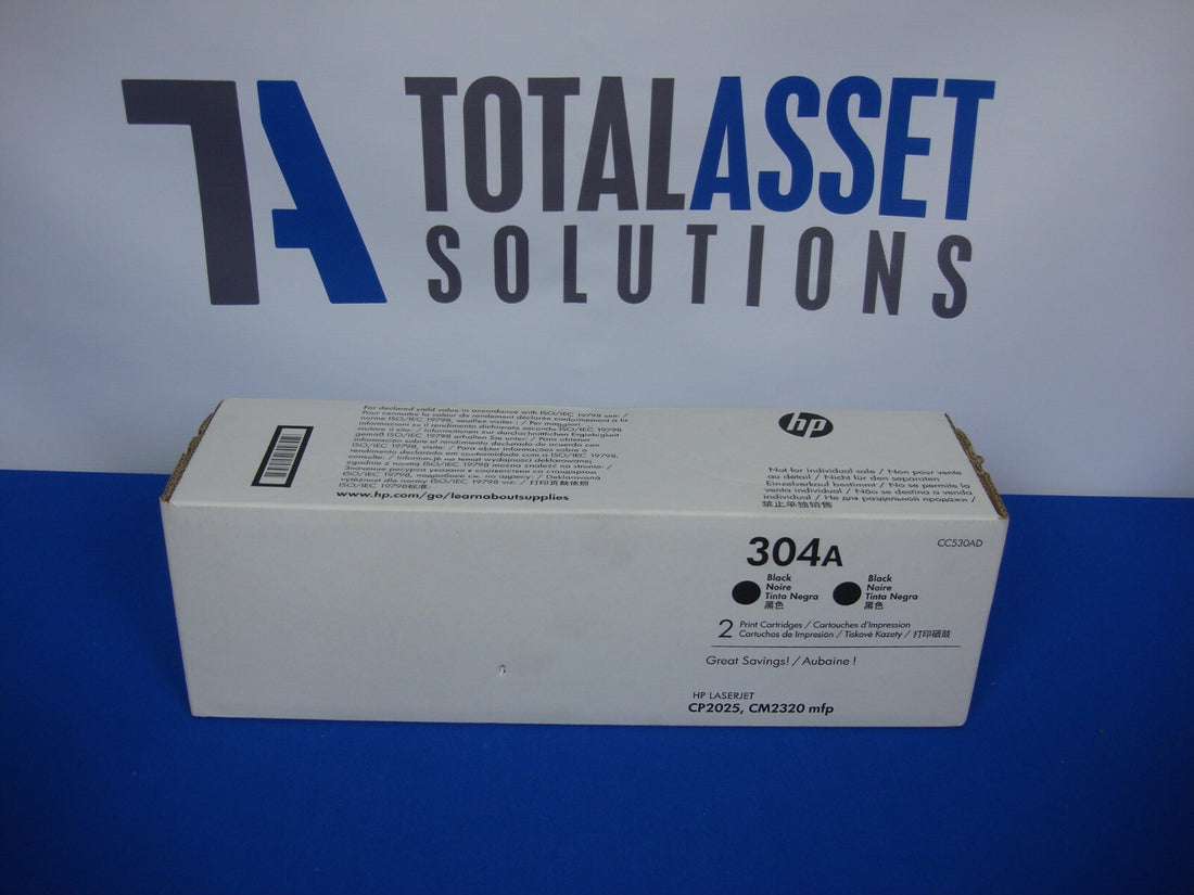 NEW GENUINE OEM FACTORY SEALED HP 304A CC530AD BLACK TONER CARTRIDGE DUAL PACK