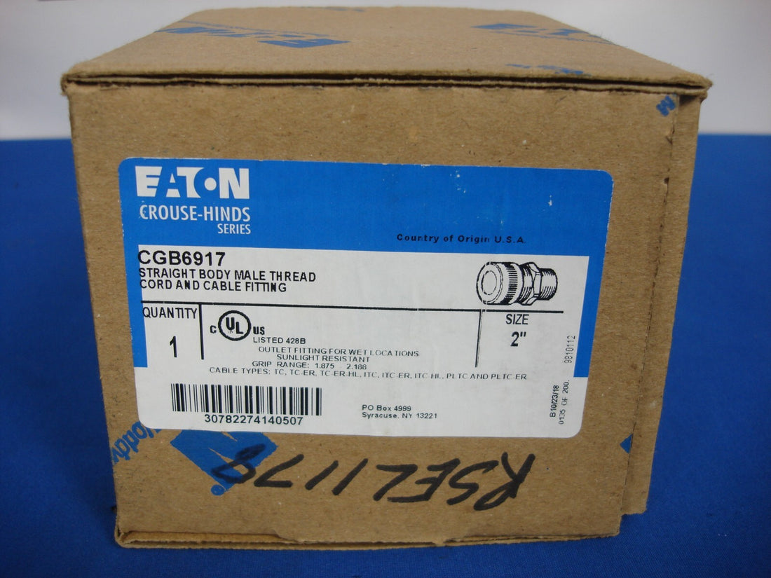 LOT OF 10 Eaton Crouse Hinds CGB6917 2" Straight Body Cable Fitting 1.875-2.188