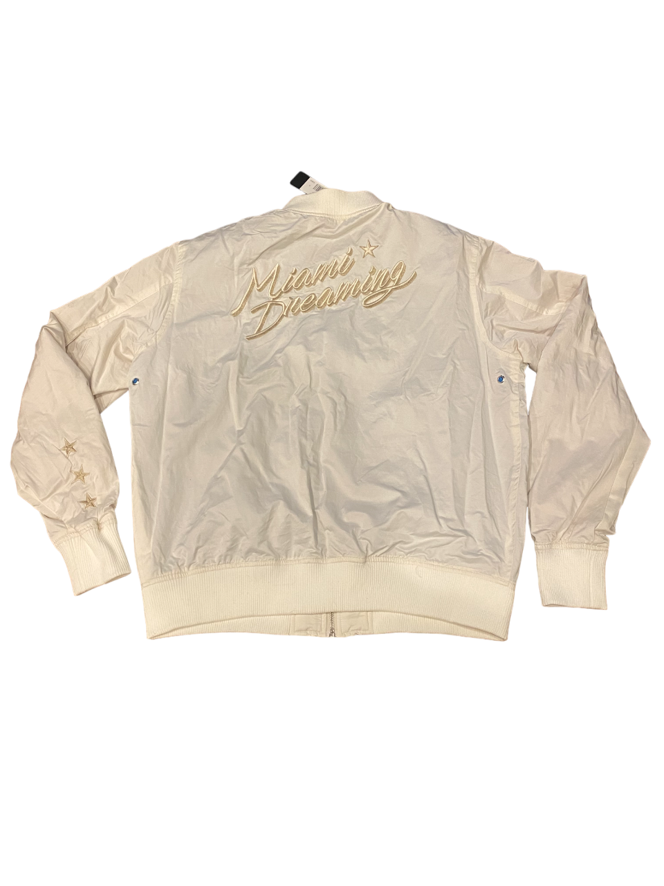Diesel J-Flam Miami Dreaming Jacket XL Extra Large Embroidered Bomber Dove/Grey