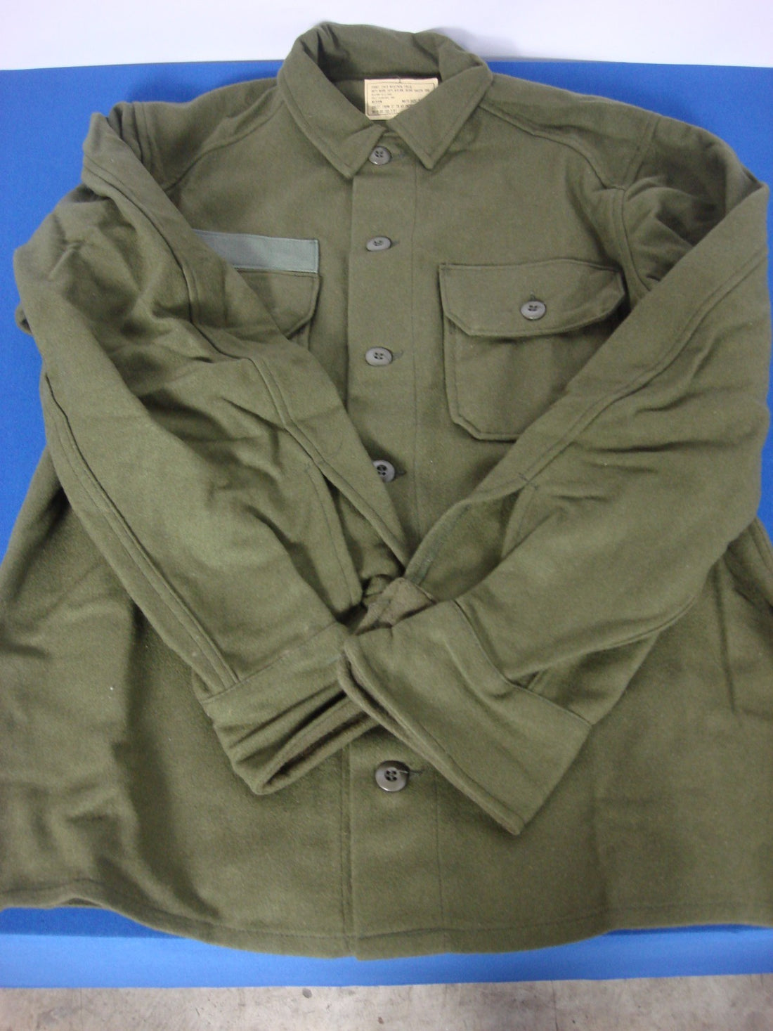 US Military New Old Stock Vintage Wool Olive Green 108 Field Shirt Medium