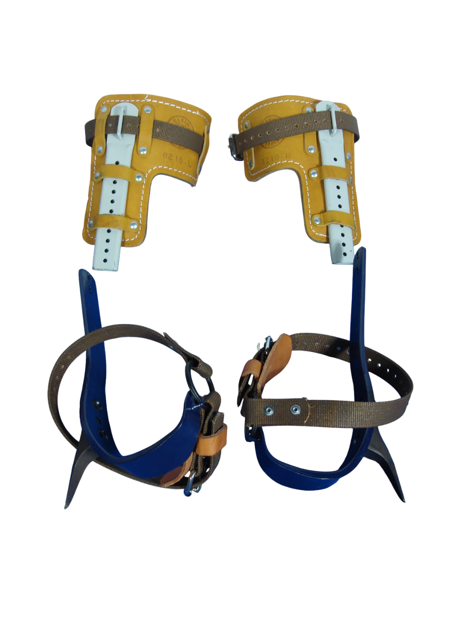 Klein Tree Pole Climbing Spikes Gaffs with 8210 Pads and 87291 Belt Harness