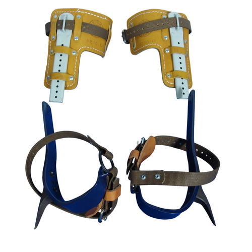 Klein Tree Pole Climbing Spikes Gaffs with 8210 Pads and 87291 Belt Harness