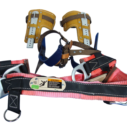 Klein Tree Pole Climbing Spikes Gaffs with 8210 Pads and 87291 Belt Harness