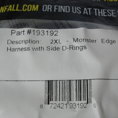 Guardian Fall Protection 193192 XXL Monster Edge Harness with Side D Rings
