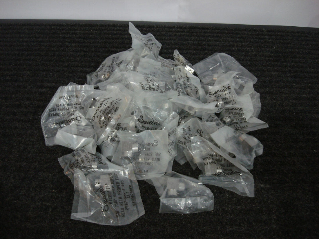NEW SWAGELOK 2507-8MW-9-095 2507 SUPER DUPLEX MICRO-FIT WELD FITTING LOT OF 42
