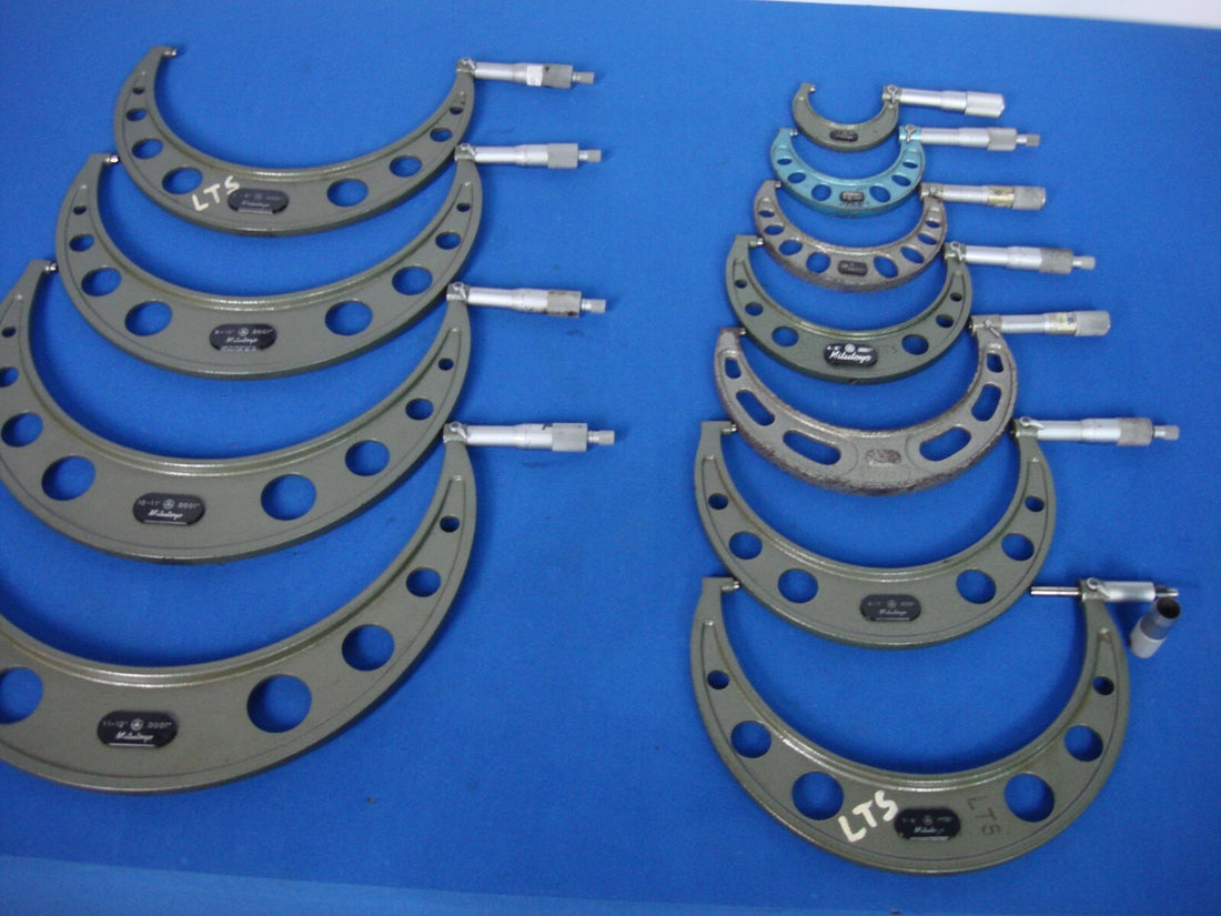MITUTOYO 1"-12" OUTSIDE MICROMETER CALIPER SET 103 .0001" RESOLUTION
