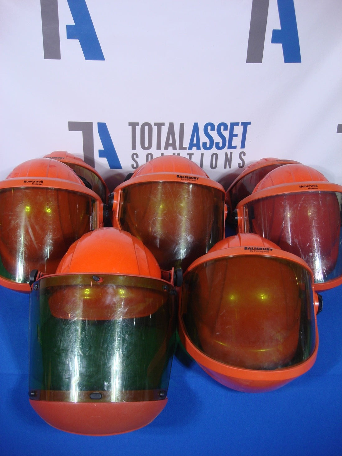 Salisbury by Honeywell Arc Flash Face Shield Helmets Lot of 8, Lenses Scratched
