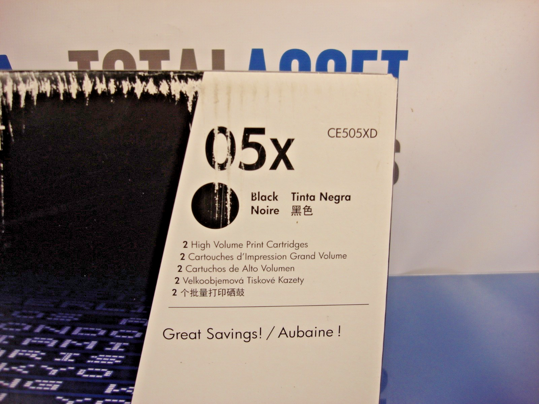 HP LaserJet 05X High Yield Black Toner Cartridge Dual Pack CE505XD, P2055