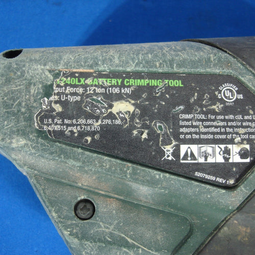 Greenlee Gator EK1240LX 12 Ton Cordless Battery Crimping Tool 18v Lithium Ion