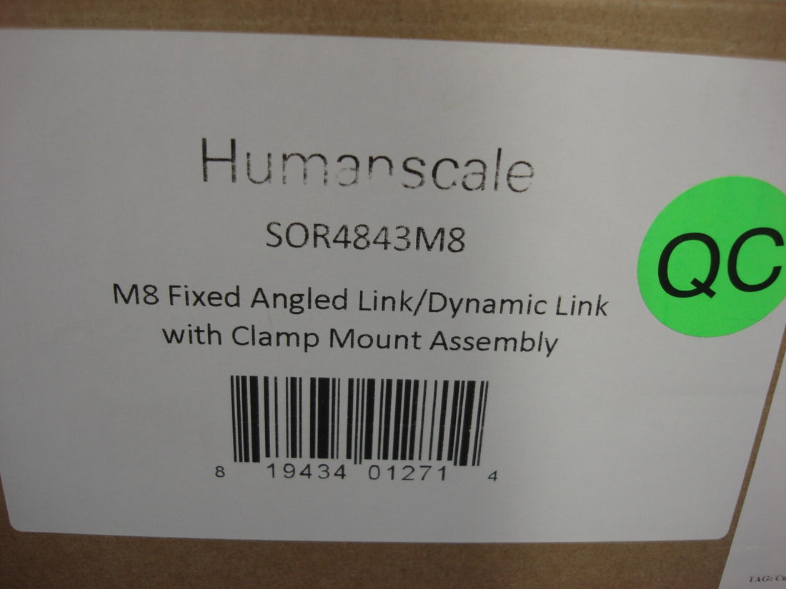 Humanscale M8 Black Single Monitor Desktop Clamp Mount Arm SOR4843M8